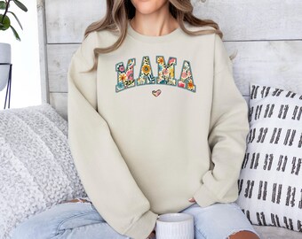 Mama Sweatshirt, Floral Mother Hoodie