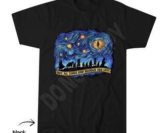 Not All Those Who Wander are Lost, Fellowship Starry Night T-Shirt, Tolkien
