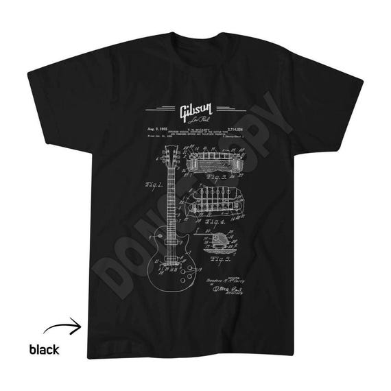 Gibson Les Paul Schematic Tee, Guitar Dad Apparel, Fathers Day Top
