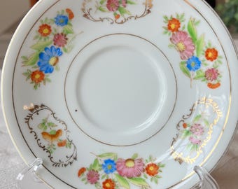 Vintage Hand Painted Saucer Ochiai China Porcelain Vintage Japanese Collectible Jewelry Dish Floral Pattern