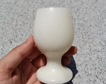 Natural White Jade Goblet Hand Carved Stone Wine Cup Polished Marble Chalice Gemstone Barware Decor Housewarming Gift