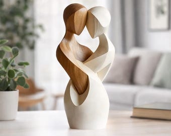 Romantic Couple Sculpture, Love Statue Decor, Anniversary Gift, Wedding Gift for Couple, Modern Romantic Home Decor, Valentine Gift