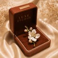 Vintage Cherry Blossom Brooch: 90s Floral Pin product logo