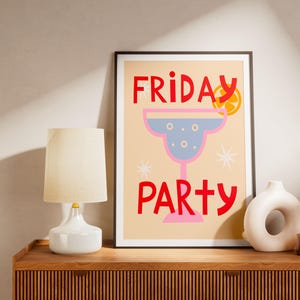 aesthetic poster Cocktail Affiche - 'FRIDAY PARTY' Poster Déco