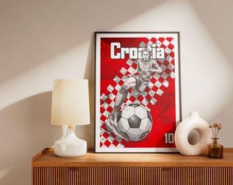 Kroatien-Fußball-Wandbild – Luka Modric PNG-Poster