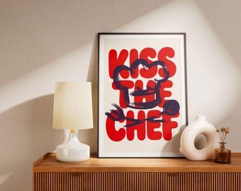Kunstdruck „Küss den Koch“ – Digitale Küchendrucke