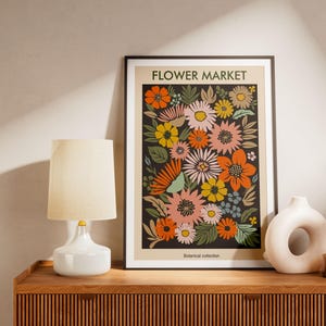 Vintage Botanical Art Print - Charming Flower Market Wall Decor