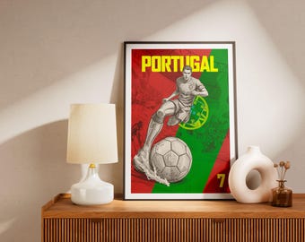 Cristiano Ronaldo Portugal WM-Poster – CR7 Fußball-Wandbild – Ronaldo PNG für T-Shirt-Druck – Dekoration für die portugiesische Nationalmannschaft