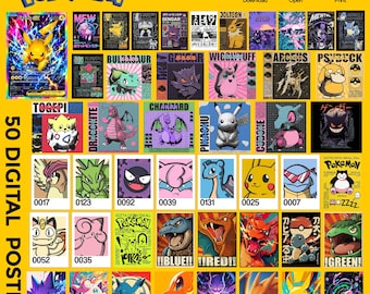 50 Pokémon Art Prints | Instant Digital Download