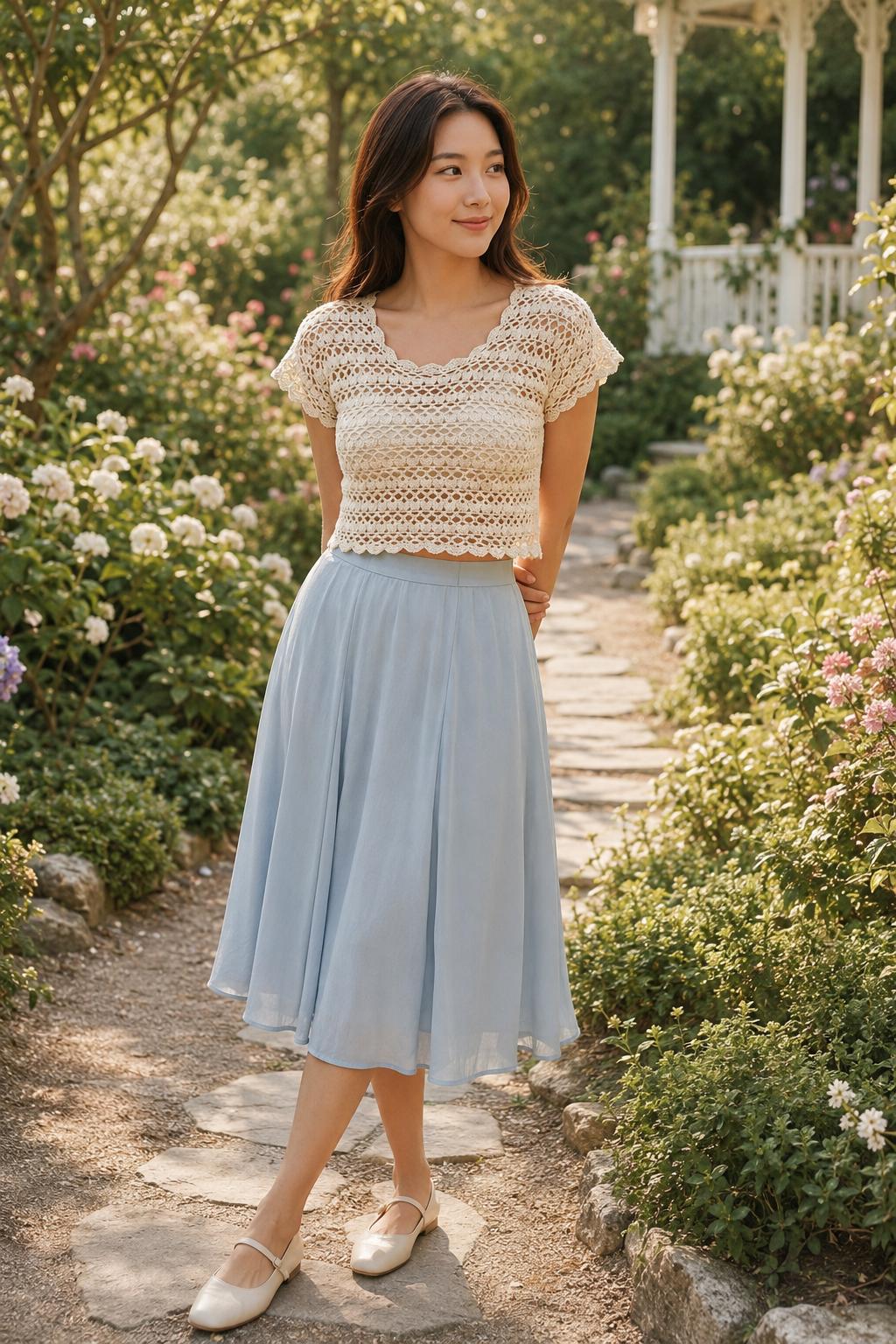 40 Crochet Blouse Patterns with Lace, Wraps, and Granny Squares 18 Cream Crochet Lace Crop Top