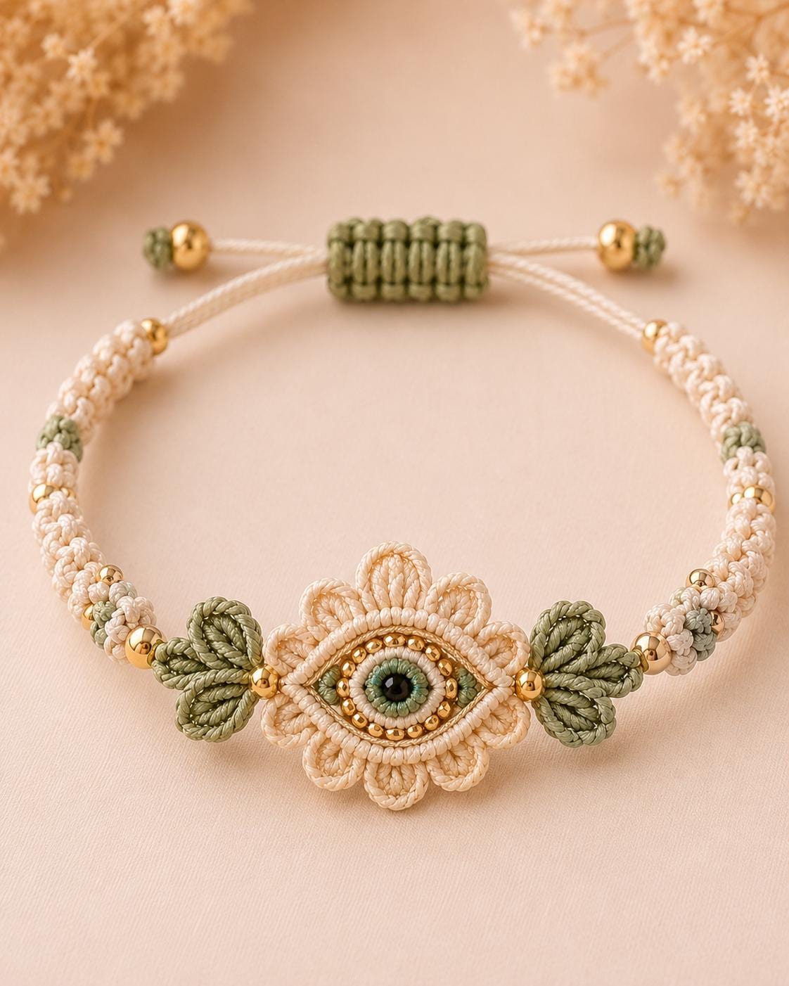 Micro Crochet Bracelet Pattern Evil Eye Bow Daisy