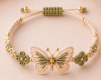 Crochet Bracelet Pattern Bundle PDF, Butterfly and Daisy Floral Tutorials