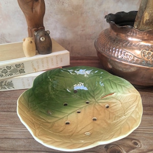 Bol de cerámica para bayas / Colador de hojas verdes, colador de frutas, decoración de cocina rústica