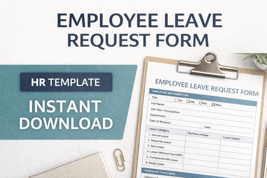 Employee Leave Request Form Template | HR Leave Tracker (digital ...