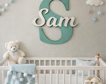 Letrero personalizado para la habitación del bebé / Decoración con el nombre del bebé / Arte moderno para la pared de la habitación del bebé / Decoración personalizada para la habitación infantil / Letras de madera personalizadas para la habitación del bebé