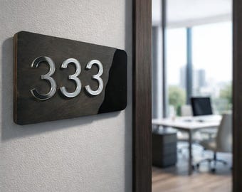Letrero con logotipo para oficina / Letrero personalizado para oficina / Letrero para habitación de hotel / Letrero con número de puerta / Regalos / Letrero con número para el hogar / Letreros para habitaciones de apartamentos