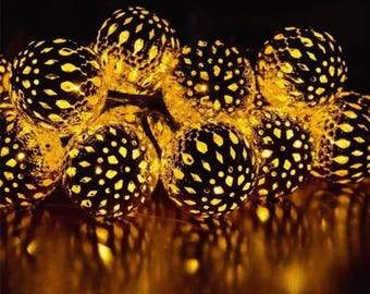 Solar Marokkanischen String Lichter Outdoor LED Garten Lichter Wasserdicht Boho Terrasse Lichter Hochzeit Party Lichterkette