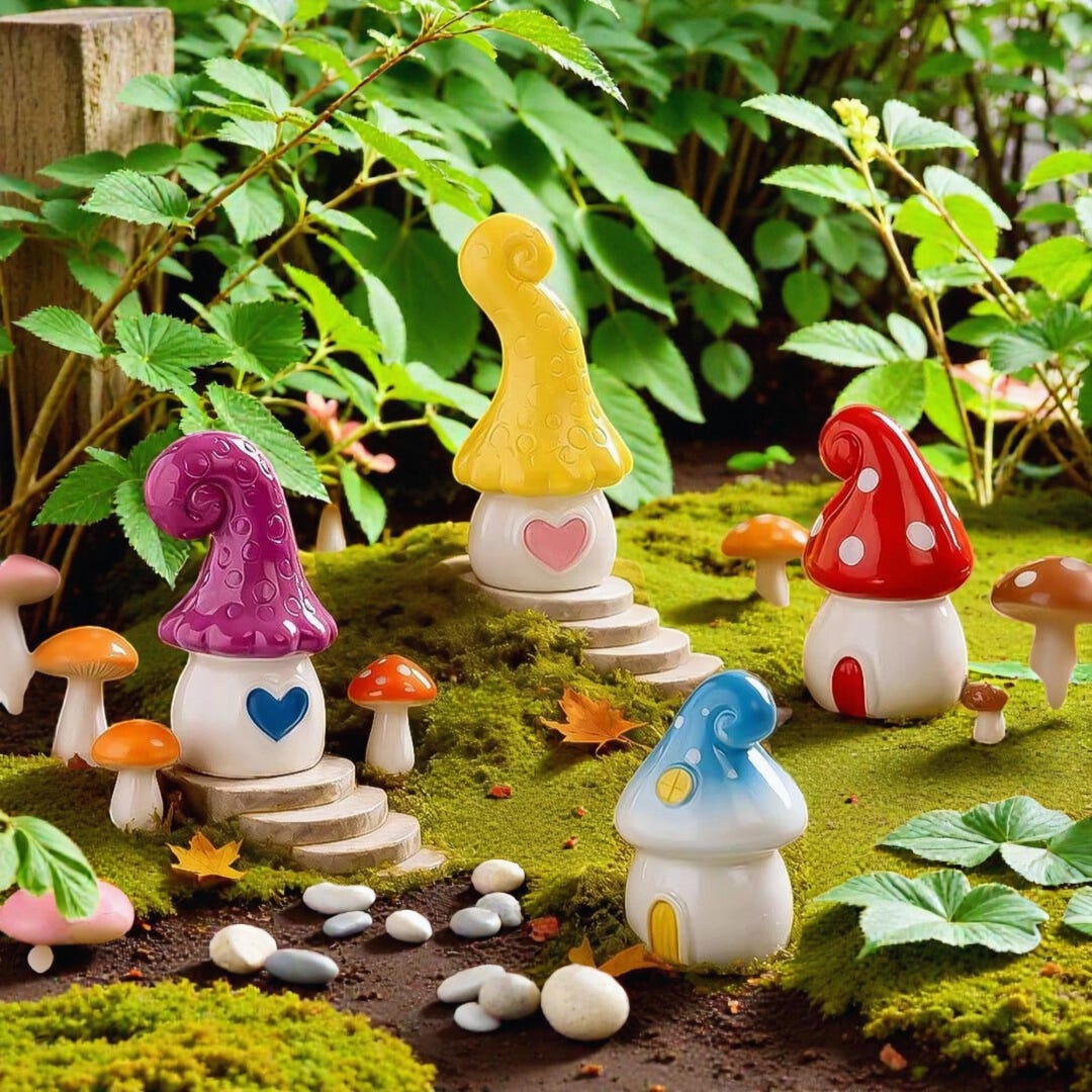 20pcs Fairy Garden Kit Mushroom House Set Miniature Fairy Garden ...