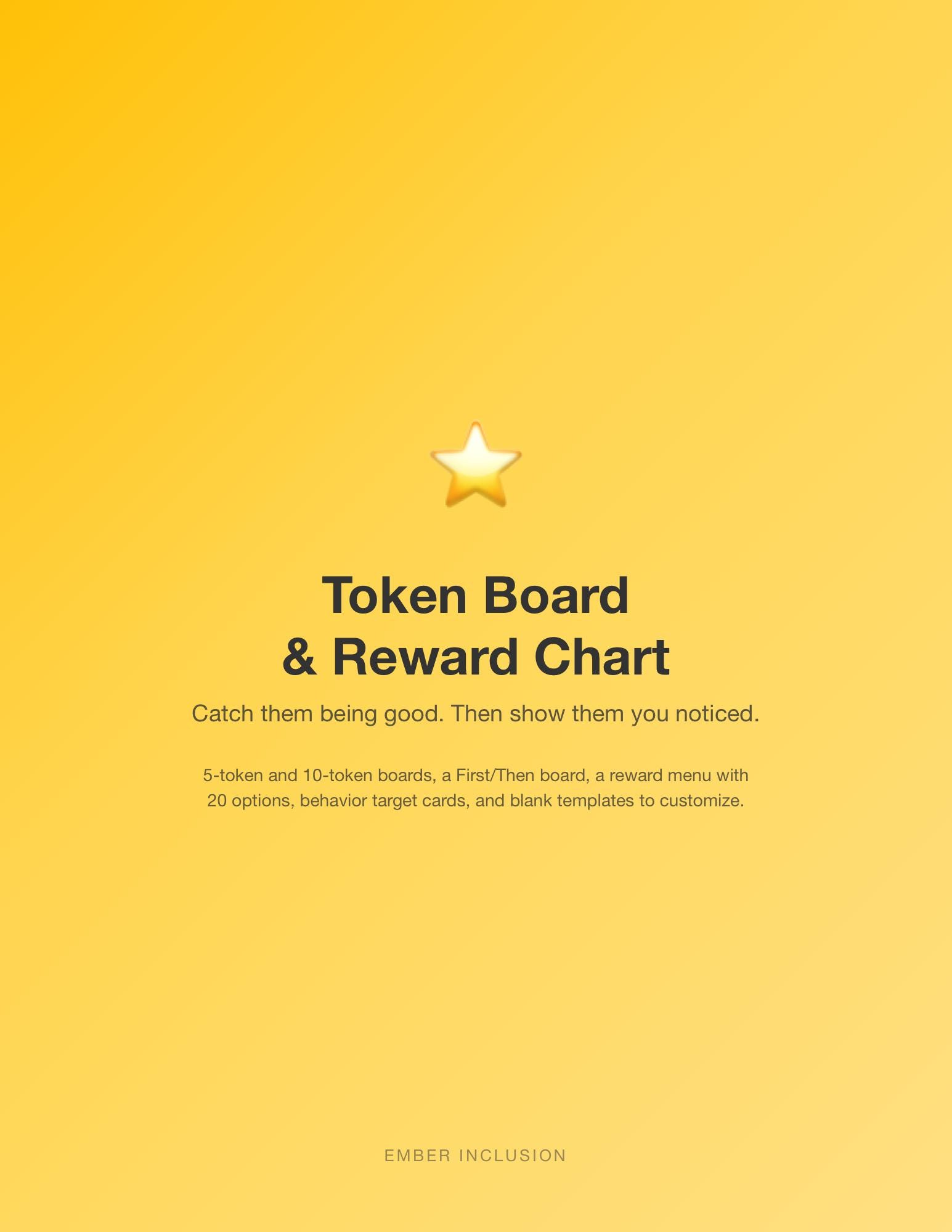 Token Board Reward System Printable Autism ADHD Behavior Chart Kids ...