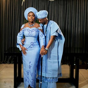 yoruba engagement dresses for couple Matching Ankara Couple Outfits: Traditional Wedding & Engagement Attire