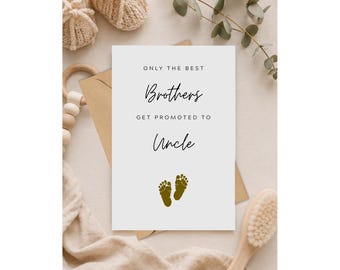 Brother Promoted To Uncle Card | Printable Pregnancy Announcement Note | Instant Digital Download