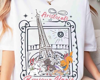 Coquette Bow Disney Aristocats Bonjour Paris Shirt, Funny Marie Berlioz Toulouse tee, Gift For Cats Lover, WDW Disneyland Family Trip Shirt