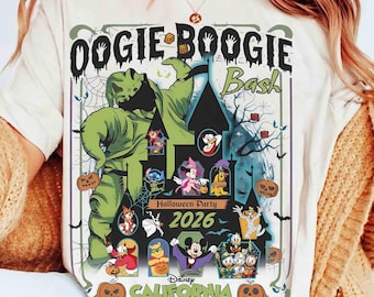 Oogie Boogie Bash Halloween Party 2026 Shirt, Disney California Adventure Halloween Family Matching Tee, Mickey Not So Scary Halloween Party