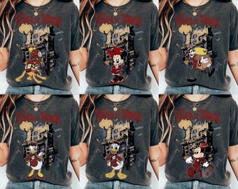 Vintage Tower of Terror Mickey & Friends-shirt, Disney Hollywood Tower Hotel-T-shirt, Disney World Trip-T-shirt, Family Matching, Magic Kingdom-T-shirt