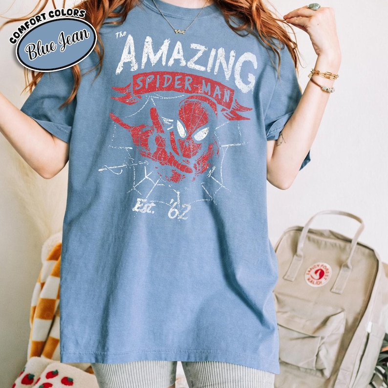 The Amazing Spider-Man Shirt, Retro Marvel Superhero, Comfort Colors, Vintage Comic Book, Est 1962, Peter Parker, Superhero Fan Gift image 7