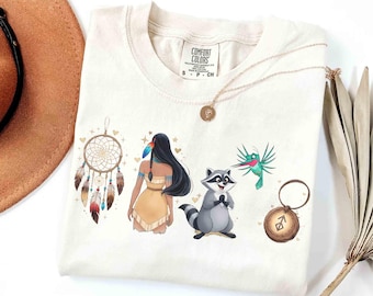 Retro Disney Pocahontas Princess Movie shirt, Meeko Flit Dreamcatcher Shirt, Gift For Her, Colors of the Wind, WDW Disneyland Girl Trip Tee