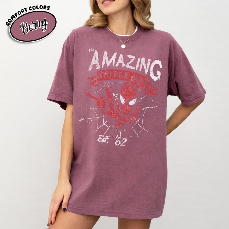 The Amazing Spider-Man Shirt, Retro Marvel Superhero, Comfort Colors, Vintage Comic Book, Est 1962, Peter Parker, Superhero Fan Gift image 6