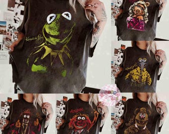 The Muppets Characters Signature T-Shirt, Kermit Miss Piggy Gonzo Fozzie Bear Animal Tee, The Muppets Show shirt, Disneyland Family Trip Tee
