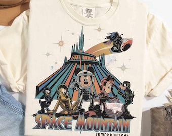 Disney Mickey & Friends Space Mountain Comfort Colors Shirt, Tomorrowland Magic Kingdom T-shirt, WDW Disneyland Family Vacation Trip 2026
