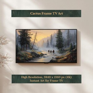 Gold Rush Miners Samsung Frame TV Art, Wilderness Stream TV Bildschirmschoner, Frontier Era 4K Digital Download