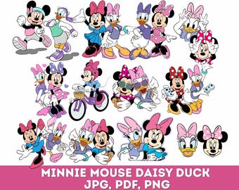 Minnie Maus Daisy Duck Clipart Bundle (digitaler Download)