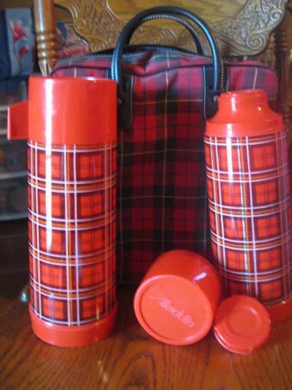 Aladdin Plaid Travel Case with Two Large Thermoses, P… Gem