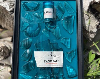 La acrobate Gin imagem Garrafa quebrada Arte Decoração de parede de bar Pôster de álcool