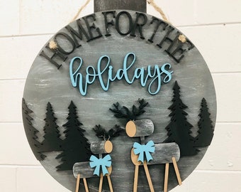 Christmas Door Hanger DIY Paint Kit: Holiday Welcome Sign