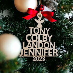 Family Names Ornament - Family Christmas Tree Ornament