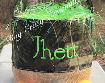 Personalized Easter Basket - Handmade Camo Easter Tote