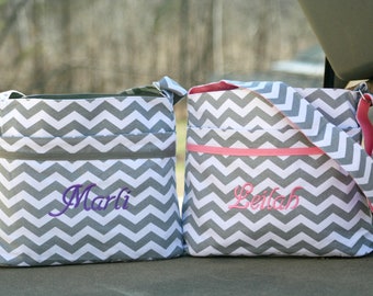 Personalized Chevron Diaper Bag: Custom Embroidered Baby Tote