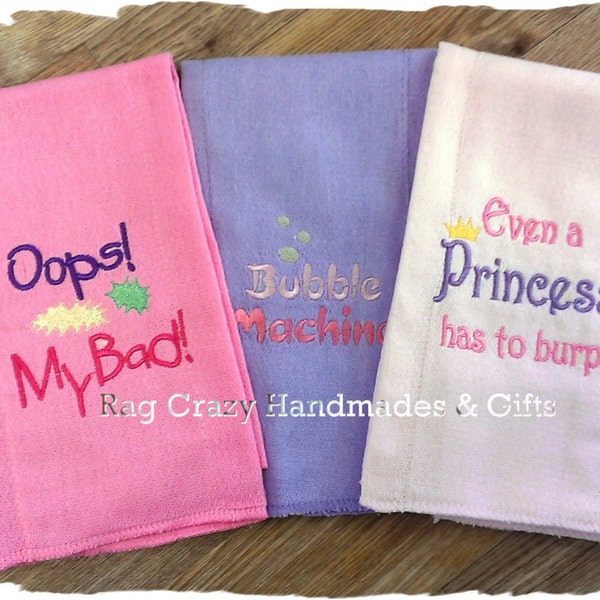 Baby Girl Gift Set - Ready Made Burp Cloths for fast delivery