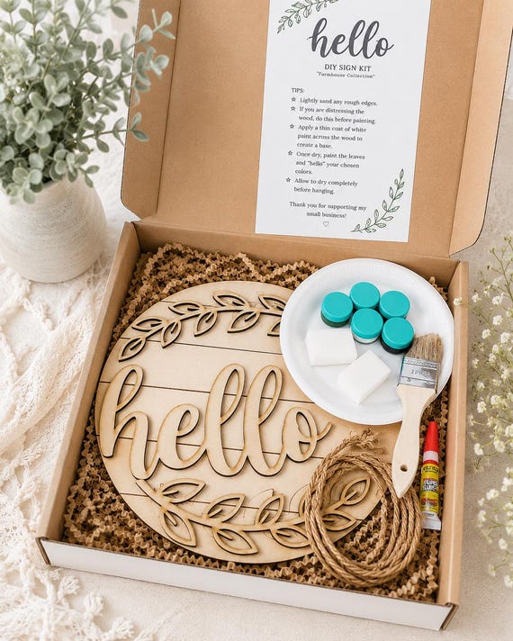 DIY Welcome Sign Paint Kit: Farmhouse Decor Craft Project