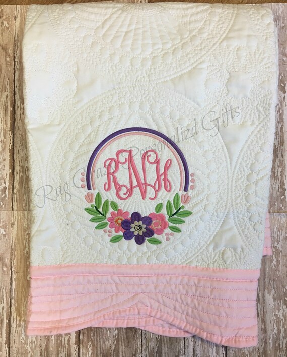 Monogrammed Baby Quilt Personalized Baby Quilt Baby Boy
