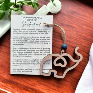 Celebrate Sisterhood - Elephant Ornament with Card - Friendship Gift - Story Ornaments