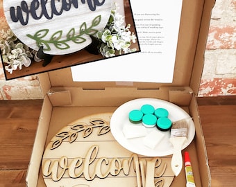 Welcome Sign DIY Paint Kit - Welcome Sign - Girls Night paint party