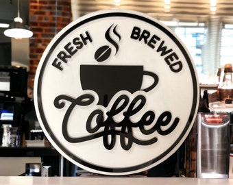 Fresh Brewed Coffee Sign - Custom Coffee Sign