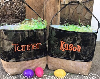 Handmade Easter Tote - Personalized Camo Easter Basket