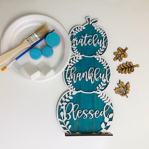 Fall DIY Paint Kit - Stacking Pumpkin Shelf Sitter - Paint and Sip