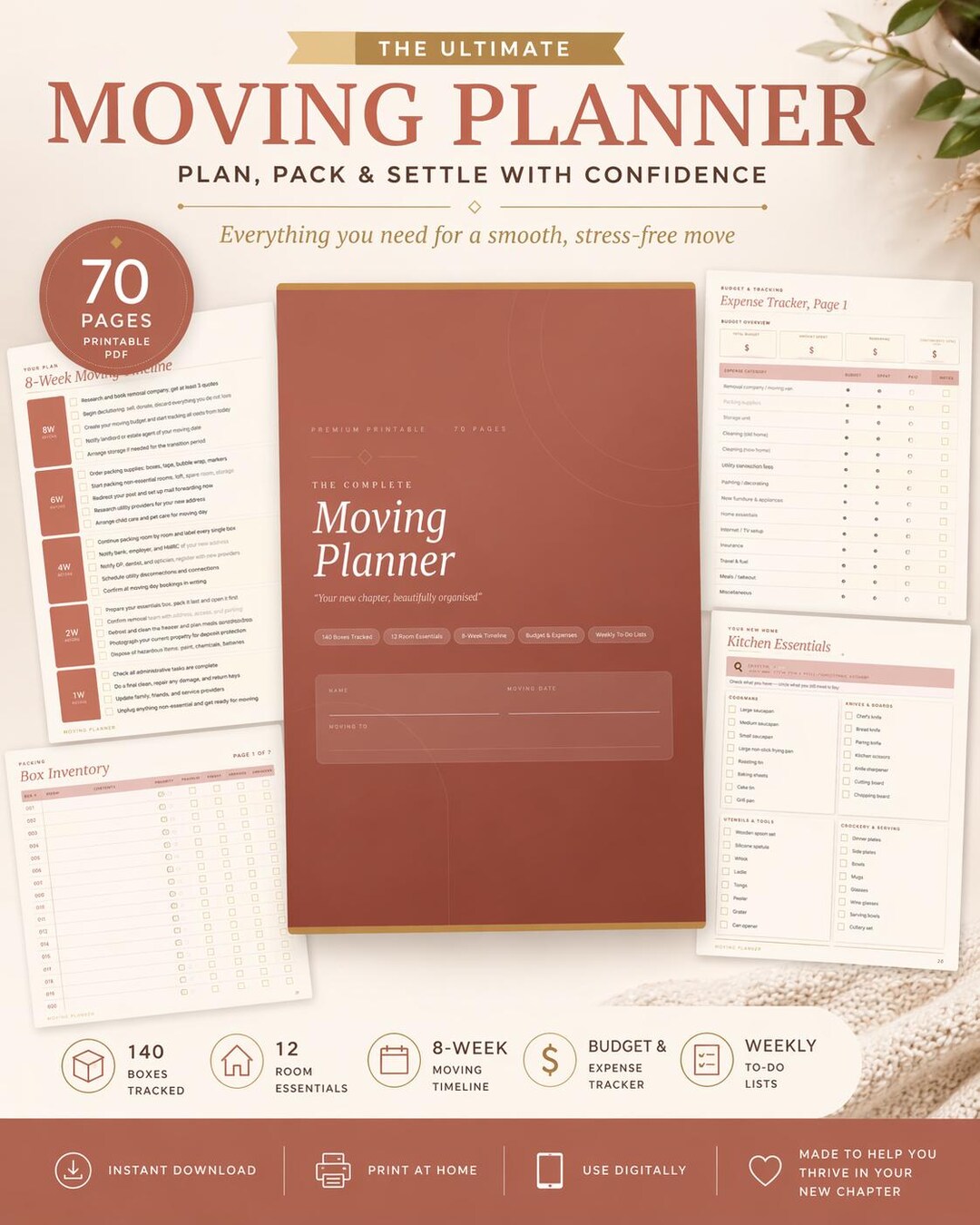 Moving Planner Printable, Moving Binder PDF, Relocation Planner, Moving ...